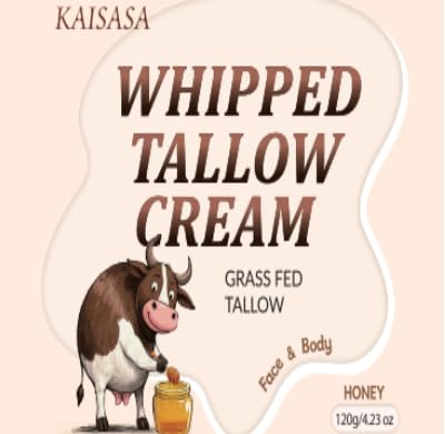 Beef Tallow for Skin Care Whipped Moisturizer – Natural Lotion,Organic Body Butter(Honey)