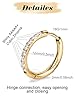 1 Pair Gold Small Hoop Earrings Cubic Zirconia Huggie Hoop Earrings,Hypoallergenic 14K White Gold Plated Cartilage Piercing Earrings Ear Cuff Tiny (6mm, Gold) #1
