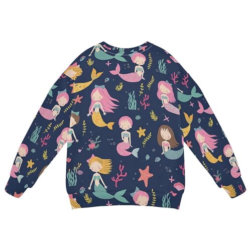 JUNZAN Purple Underwater World Kids Girls Sweatshirt Hoodie Crewneck Kids Pullover Hoodie Party 4T2