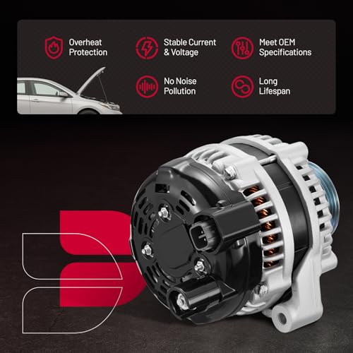 Image of BDFHYK Alternator Compatible with Acura MDX 2001-2002 3.5L V6,Compatible with Honda Odyssey 2002-2004 3.5L V6,Compatible with Honda Pilot 2003-2004 3.5L V6 Replace 13918N,104210-3090,104210-3091