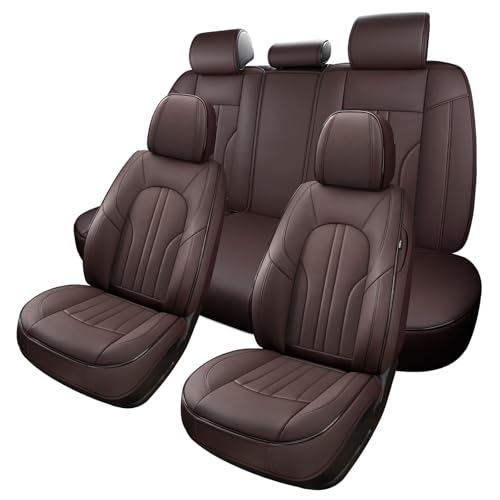 Image of MINGBRON Car Seat Covers,Car Seat Protector Waterproof,Seat Covers Full Set, Car Seat Protectors,Automotive Seat Covers Fit for Most Cars Brown
