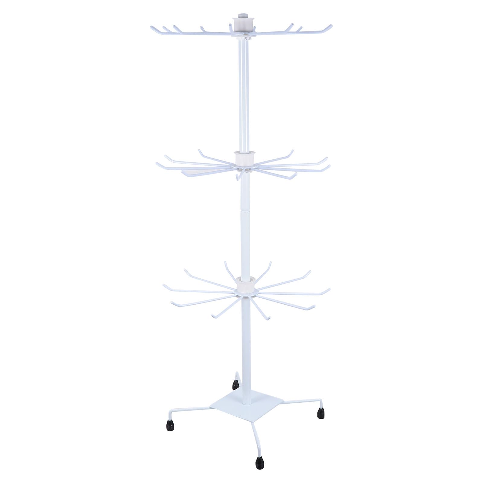 Présentoir rotatif à chapeaux en fer blanc au design vertical
