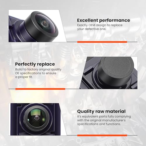 Image of Rear View Backup Camera Compatible with F250 F350 F450 F550 Super Duty 2017-2022 Replace JC3T-19G490-AD JC3T-19G490AD JC3T19G490AD Rear Park Assist Camera Only for 6pin Plugs