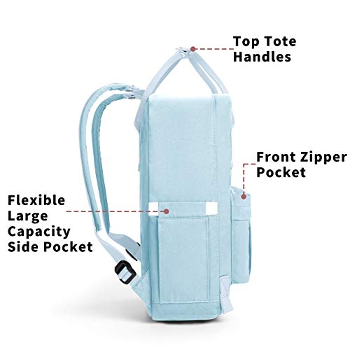 Kalidi Casual Backpack For Women,15 Inches Laptop Classic Backpack Camping Rucksack Travel Outdoor Daypack College School Bag (Light Blue) #TOP2