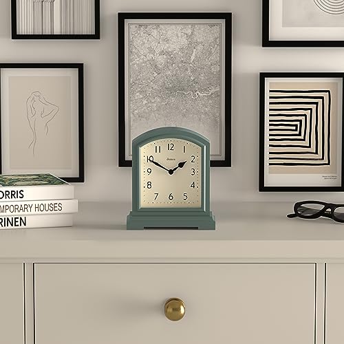Jones Clocks® Tavern mantel clock, Green, HWD 15.5 x 13.8 x 5.9 cm / 6.1 x 5.4 x 2.3 in - Image 3