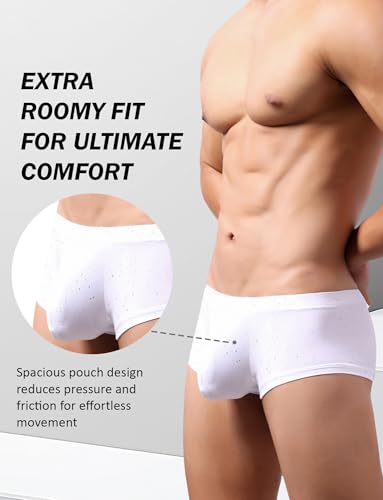 SEAUR Men's Sequin Boxer Briefs Seamless Pouch Underwear Low Rise Breathable Trunks Stretchy Underpants3