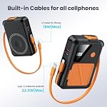 Magnetic Power Bank 10000mAh with 2 Cables & AC Wall Plug - Image 3