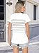 Loaribe Womens Short Dolman Sleeve Crew Neck Shirt Summer Tops Beach Vacation Clothes Fashion Striped Casual Outfits Trendy Spring Break Essentials T Shirts 2026 Basic Loose Fit Clothing, White, M