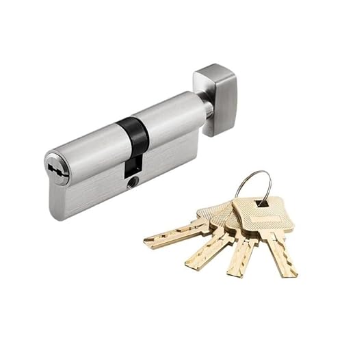 Barrel Lock Door Barrel Lock Cylinder Thumb-Turn BarrelBrass Made(Nickel-Key)