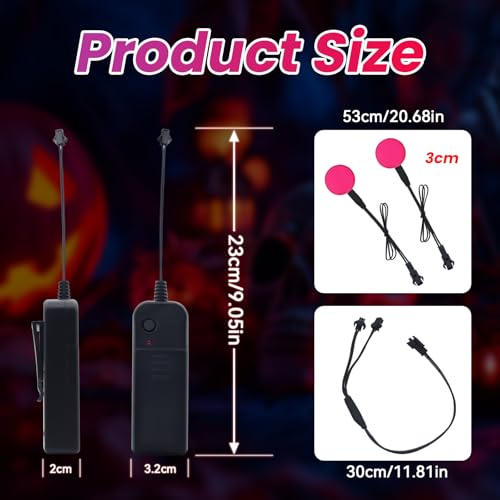 Image of Led Eyes for Mask Skeleton Ghost Black Cat Spider Pumpkin Spooky Tree, EL Panels Light for Cosplay DIY Themed Party Decor(pink, 30mm)