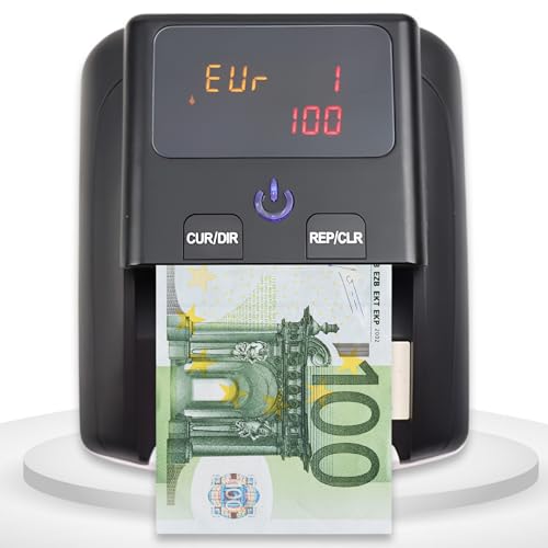 Detector y Contador de Billetes Falsos 2 en 1 - Modelo Actualizado 2025 - Compacto,Libiano y Automático - Detección UV/Microondas/Infrarrojo - Compatible con Euros, Dólares y Libras Esterlinas