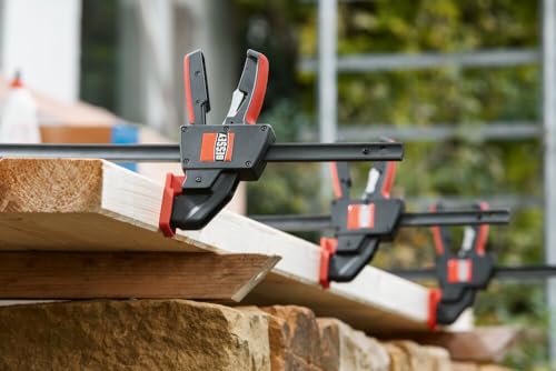 Bessey EZXL90-9 Pinza A Una Mano, Larghezza Di Serraggio 900 Mm, Profondità Della Gola 90 Mm, Forza Di Serraggio Fino A 270 Kg, Reversibile Per La Stesura, Peso 1,90 Kg - 3