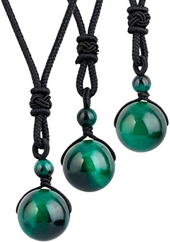 KYEYGWO Healing Semi Precious Stone Bead Pendant Necklace for Men Women with Adjustable Chain