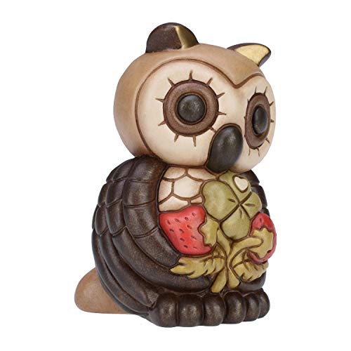 THUN ® - Gufo Medio con Fragole e Quadrifoglio