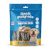 Jack PetPals - Jack’s Favorite Seafood Feast Codfish Skin - Premium Natural Cod Skin Chew For Dogs - High Protein, Low-Fat - Supports Dental Health - Single Ingredient - Training Treats - 6oz - 1 Pack