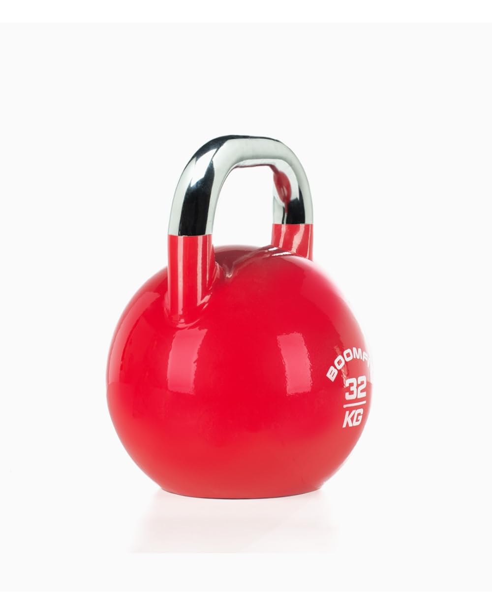 BOOMFIT Kettlebell de Competición 4–40 kg | Tamaño único para técnica constante | Asa cómoda y base plana estable | Para CrossFit, fuerza funcional, home gym y box | Pesas rusas por color
