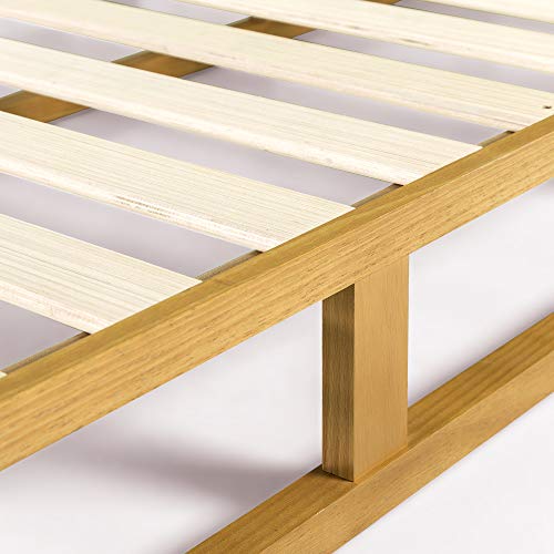 Image of Zinus Industrial Pine Wood Queen Bed Frame | Low Bed Base Mattress Foundation - Natural 20cm / Mattress Foundation /Bedroom Furniture