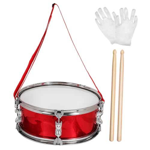 Kisangel Marching Snare Drum Creative Musical Instrument Kit with Drumsticks Drum Belt and Ceremonial Gloves for Young Musicians Marching Bands