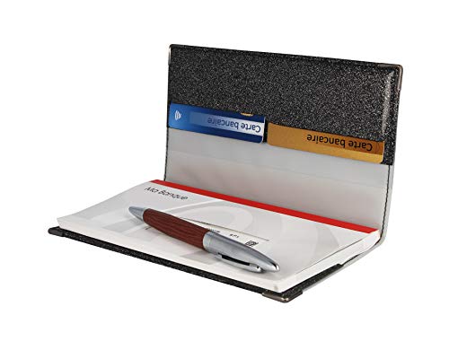 Porte chéquier Scintillant Gris foncé Fabrication Française Renfort métal aux Angles étui protège Documents Portefeuille Carte bancaire