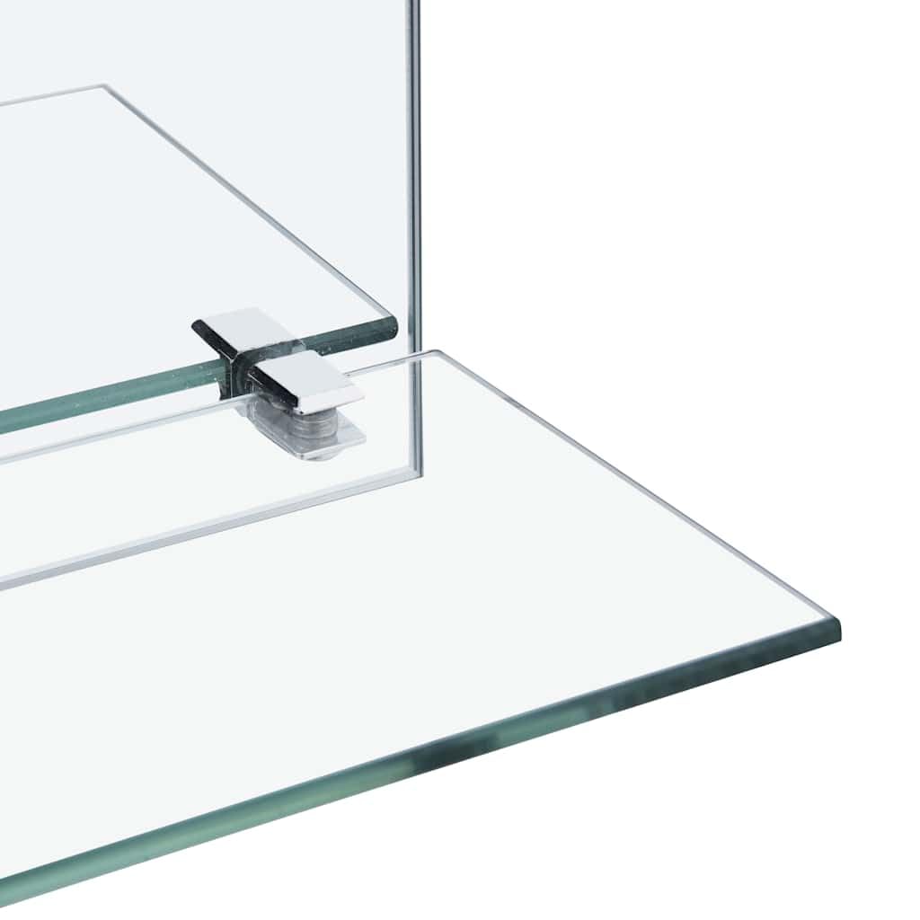 Wandspiegel mit Regal 50x70 cm aus gehärtetem Glas ideal für Badezimmer, Flur oder Schlafzimmer, inklusive Regal für Dekorationen, Kosmetik, Rasur und Frisieren, einfache Wandmontage