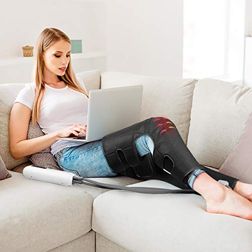 Amzdeal Leg Massager for Circulation Thigh and Calf Massager with Knee Heating, Leg Compression Machine, Home & Office Use