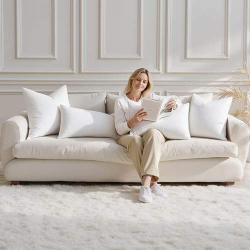 Image of MIULEE 16x26 Inch Down Feather Pillow Insert with Cotton Fabric | Fluffy and Comfy Throw Pillow, for Bed Couch and Sofa