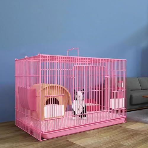aelah 折りたたみ式ラビットケージ、 ポータブルペットケージ 小動物用ケージ ウサギ、子猫、チンチラ、モルモットのための理想的な モルモット ケージ 透明 大型 引き出しトイレ付き うさぎ ケージ おしゃれ 網 かじり防止 休憩所 デグー ケージ 休憩