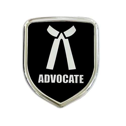 Image of Advocate 3D Metal Chrome Sticker Emblem Badge Logo, Black, Durable Automotive Decoration for Cars and Bikes