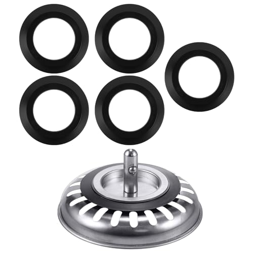5 Pièces Joint D'Évier de Cuisine, Accessoires D'Évier Joint de Remplacement pour Filtre D'Évier de Cuisine, Joint en Caoutchouc pour Filtre À Bouchonø...
