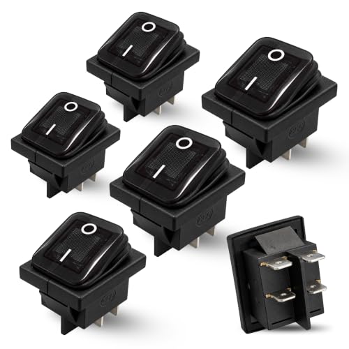 Interruptor Basculante DPST ON/OFF 4 pin, Negro sin LED, 10 Unidades