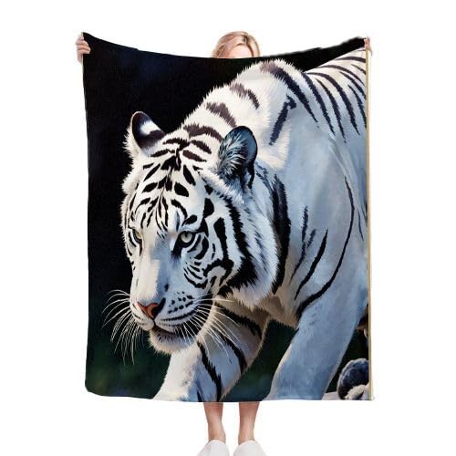 Couverture polaire 220x240 tigre animal pour vos soirées cocooning au salon