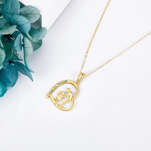 14K Gold Father Daughter Necklace For Dad Father's Day Gift From Daughter Father Jewelry Gifts For Girls Women2