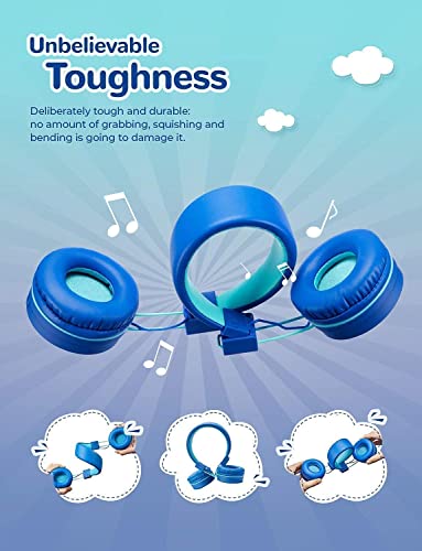 Iclever Bth02 Kids Headphones Bundle, Kids Wireless Headphones With Mic, 22H Playtime, Bluetooth 5.0 & Stereo Sound, Foldable, Adjustable Headband, Blue&Pink #TOP3