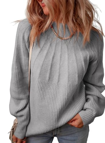 Image of Dokotoo Women's Turtleneck Oversized Sweaters Long Sleeve Pullover Knit Mock Neck Tops