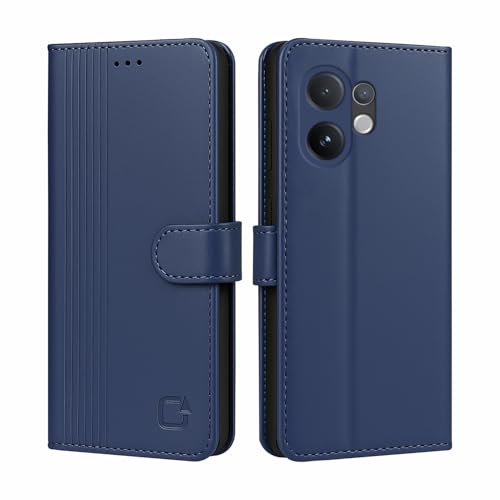 Image of AIBEX Shock Proof Flip Compatible for Vivo V60E 5G / Vivo T4 Pro 5G / Vivo V60 5G Flip Cover Leather Finish | Inside TPU with Card Pockets | Wallet Stand | Complete Protection Flip Case Blue