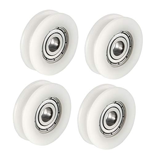 sourcing map 4stk. Metall V Nut Führungslager Riemenscheiben Lagerrolle 5x24x7mm 1,8mm Tief DE de