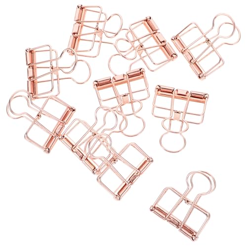 EXAOMBLE 10個 金属製オフィス用ファイルバインダークリップ 実用的な書類整理用中燕尾型クリップ 合金製で簡単開閉可能 教師や事務作業に