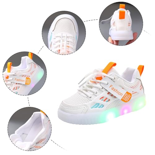 IWIHMIV Kids Sneakers Boys Slip On Light Up Shoes Girls Tennis Lightweight Breathable Athletic Shoes3