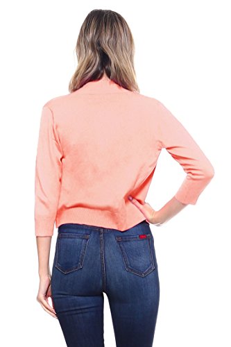 Image of Cielo Women's Soft Solid Open Front 3 /4 Sleeve Sweater Cardigan
