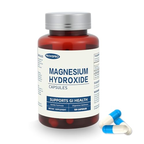 Magnesium Hydroxide Capsules Contains 270 mg of Magnesium Relieve Constipation and Indigestion Support Intestinal Motility Gut Health for Women and Men (120 Capsules)
