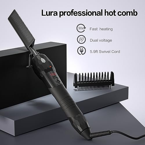 Peine eléctrico alisador para cabello africano y pelucas miniatura 5