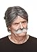 Mustaches Self Adhesive Fake Mustache, Novelty, Rocking Grandpa's False Facial Hair, Costume Accessory for Adults, Gray with White Color