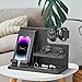 Wood Phone Docking Station - Gifts for Men Desk or Nightstand Organizer - Birthday Gifts for Husband, Fathers Day for Dad - Anniversary Idea from Wife - Key Holder, Stand Wallet, Watch & Essentials
