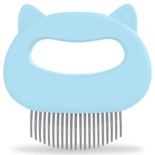 Cat Grooming Comb - Blue Massage Comb - Light Hair or Fur Removal Soft Dematting Detangling and Deshedding - Pet Shedding Remover Tool for Cats Dog Rabbit