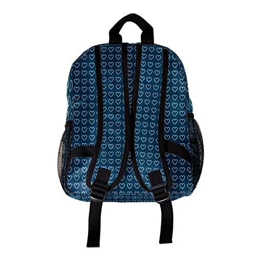 Sac à dos enfants bleu à cœurs 30 cm pour petits - 2