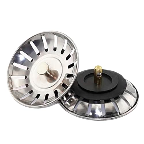 Tapones de acero inoxidable para fregadero de cocina, 2 unidades, tapón de repuesto para fregadero de cocina, tapones universales para fregadero de Reino Unido, diámetro del agujero de 78 mm