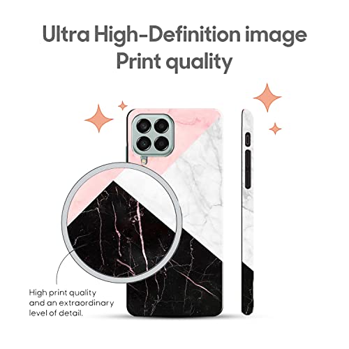 Image of COLORflow Back Cover Compatible with Samsung Galaxy M12 / A12 / F12 | Beautiful Black White Pink Marble | Designer Printed Hard CASE Bumper Back Cover Compatible with Samsung M12 / A12 / F12