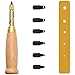 Produktbild Lochstanzer Automatischer Automatischer Locher Leder mit 6Stk Schlagkopf 1.5 mm 2 mm 2.5 mm 3 mm 3,5 m 4 mm Leder Stanzen Leder Locher Zange Kit Holzgriff für Gürtel Nähen Papier Leder Handwerk