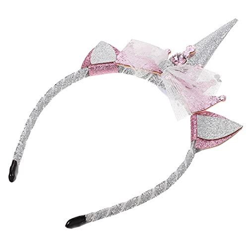 NUOBESTY Unicórnio Cabeça Chifre Orelhas Headband Foto Props Menina Roupa De Aniversário Brilho Chif
