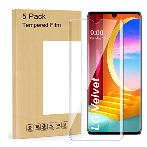 LJSM Vidrio Templado para LG Velvet [5 Piezas] Protector de Pantalla Proyectar pel�cula Protectora Cristal Vidrio Templado para LG Velvet (6.8